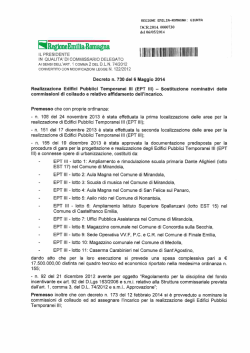 Decreto n. 730 del 6 maggio 2014 - Regione Emilia