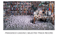 FRANCESCO CASCINO | SELECTED TRACK RECORD