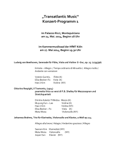 Konzertprogramm 1 für Montepulciano und Köln