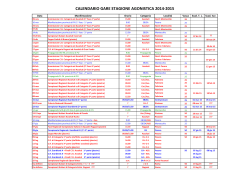 calendario gare stagione agonistica 2014-2015