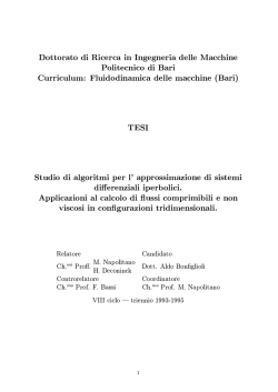 Dottorato di Ricerca in Ingegneria delle Macchine Politecnico di Bari