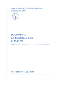 DOCUMENTO del CONSIGLIO della CLASSE VC