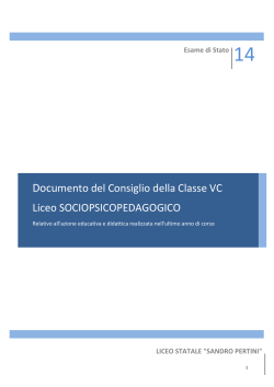 Documento del Consiglio della Classe VC Liceo