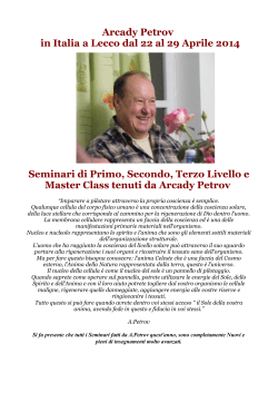 Arcady Petrov in Italia a Lecco dal 22 al 29 Aprile 2014