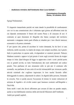 Egregi Parlamentari, Vi ringrazio innanzitutto perch&eacute; mi state dando