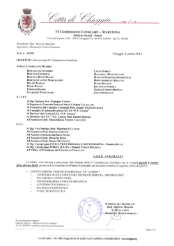 VI COMMISSIONE CONSILIARE - SEGRETERIA