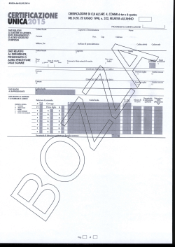 bozza di certificazione unica CU/2015