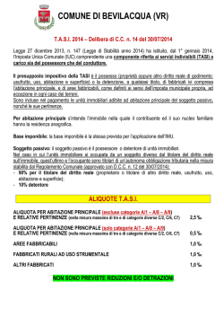 Informativa TASI 2014 - Comune di Bevilacqua
