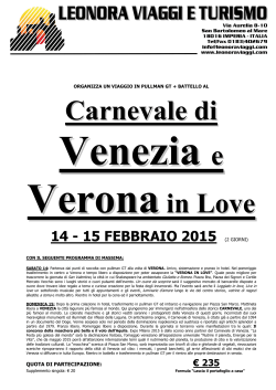 carnevale di venezia + verona “in love”