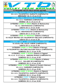CATEGORIA SECONDA DIVISIONE (Palestra di Barzago) VS A.S.D.