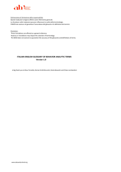 ITALIAN-‐ENGLISH GLOSSARY OF BEHAVIOR ANALYTIC TERMS