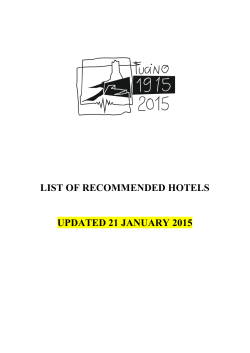 List of recommended hotels