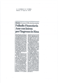 IL GIORNALE DI VICENZA Sabato 19 Aprile 2014