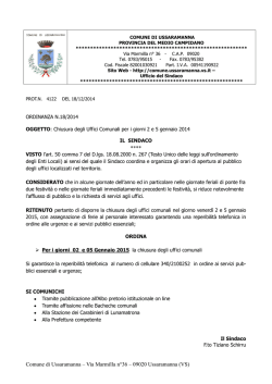 Ordinanza Sindacale n°18/2014