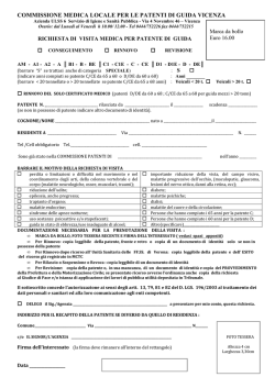 DOMANDA Visita in Commissione vs. LUGLIO 2014