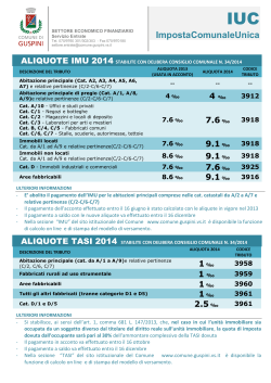 Aliquote Imu 2014 - Comune di Guspini