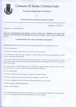 Ricognizione dei residui attivi e passivi da inserire nel conto del
