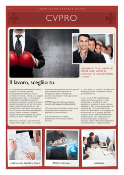 Il lavoro, sceglilo tu. - curriculum professionale