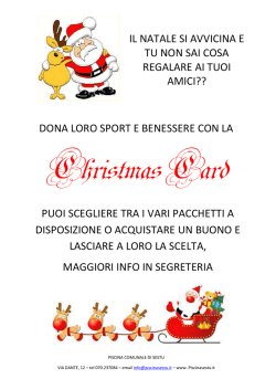 IL NATALE SI AVVICINA E TU NON SAI COSA REGALARE AI TUOI