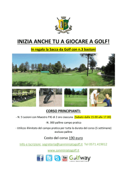 INIZIA ANCHE TU A GIOCARE A GOLF!
