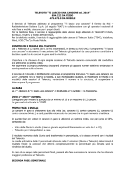 TELEVOTO “TI LASCIO UNA CANZONE ed. 2014” 894.222