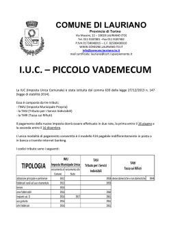 I.U.C. &ndash; PICCOLO VADEMECUM