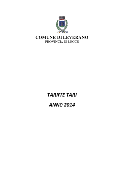 Tariffe TARI 2014 - Comune di Leverano