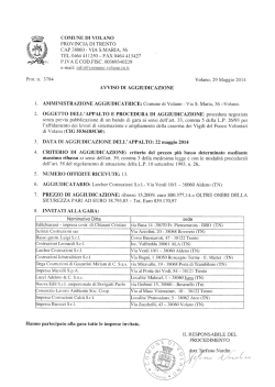 COMUNE DI VOLANO PROVINCIA DI TRENTO CA]? 38060