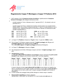 Regolamento Coppa TI Montagna e Coppa TI Podismo 2014