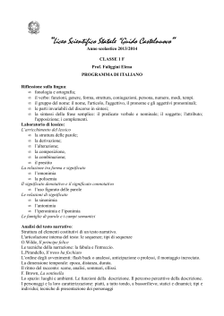 programma ITALIANO 1F - Liceo Scientifico Castelnuovo