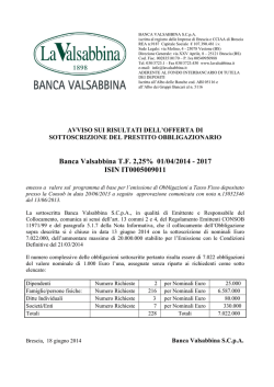 IT0005009011 Avv chiusura TF 2,25%