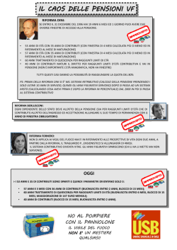 IL CAOS DELLE PENSIONI VF IL CAOS DELLE PENSIONI VF