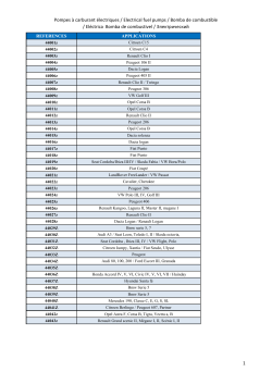 Pompes à carburant électriques / Electrical fuel pumps