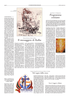 Il messaggero di Kafka P ro g r a m m a cristiano