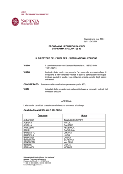 Disposizione n.ro 1951 del 11/04/2014 PROGRAMMA