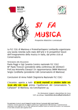 Si fa musica. Prospettive didattiche e contrattuali