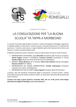 LA CONSULTAZIONE PER “LA BUONA SCUOLA” FA TAPPA A