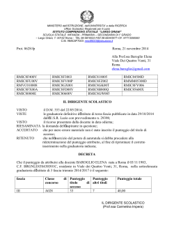 Prot. 8628/fp Roma, 21 novembre 2014 Alla Prof.ssa Baroglio Elena
