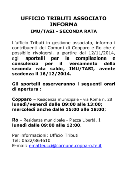 imu tasi seconda scadenza comunicazione
