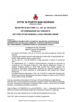 REGISTRO DI SETTORE n.ro 169 del 06/10/2014