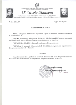 Decreto pubblicazione graduatorie definitive