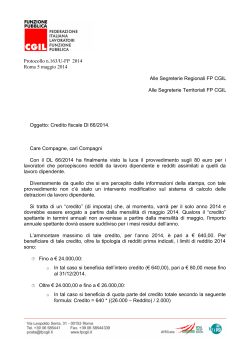 Protocollo n.163/U-FP 2014 Roma 5 maggio 2014