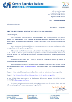 Prot. FP-024 – 2014/2015 OGGETTO: CERTIFICAZIONE