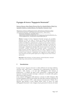 Il gruppo di ricerca &ldquo;Ingegneria Strutturale&rdquo;
