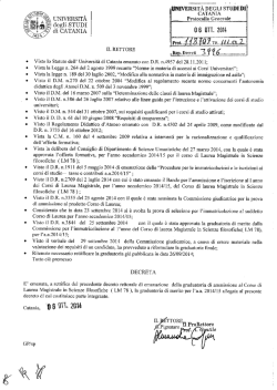 Graduatoria rettificata - Universit&agrave; degli Studi di Catania