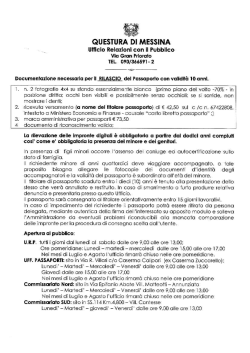 documenti necessari per il rilascio del passaporto