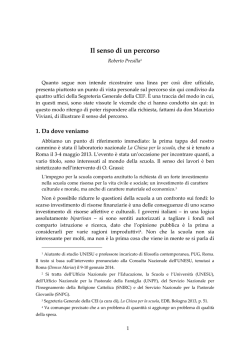Il senso di un percorso - Chiesa Cattolica Italiana
