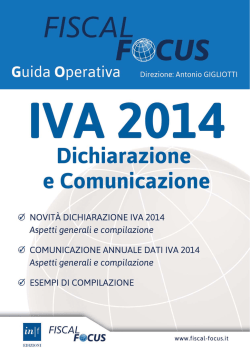 IVA 2014 - Dichiarazione e Comunicazione