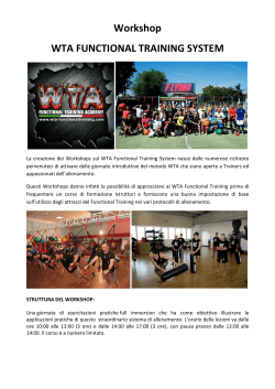 Workshop WTA FUNCTIONAL TRAINING SYSTEM