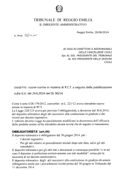 PCT nuove norme DL 90 2014 - Ordine degli Avvocati di Reggio